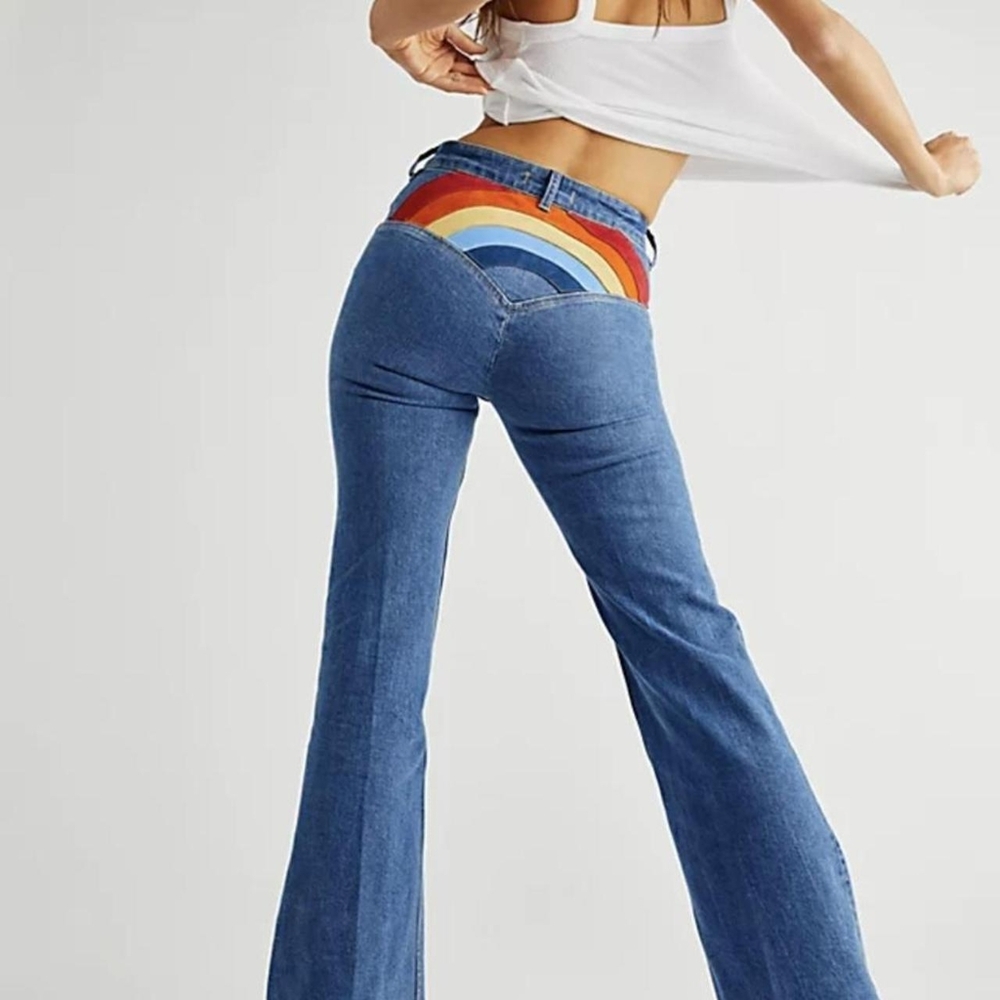 Free People Rainbow Jeans